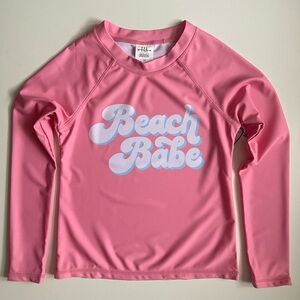 Feather 4 Arrow Girls Beach Babe Rashguard Top - Flamingo Pink - Size 10